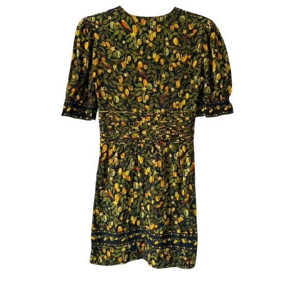 Farm Rio Star Fruit Linen Blend Yellow Black Mini Dress size XS - Picture 7 of 11